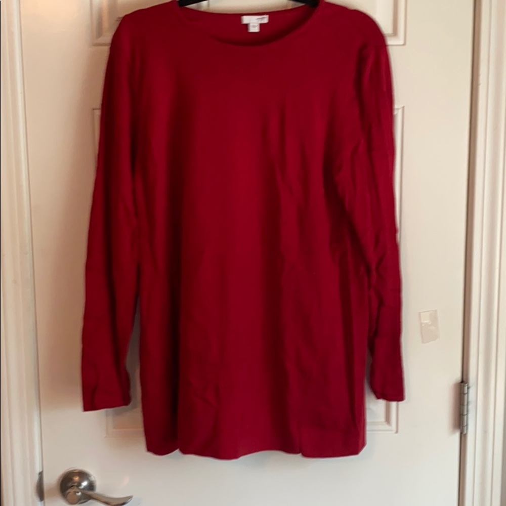 Lightweight red cotton sweater